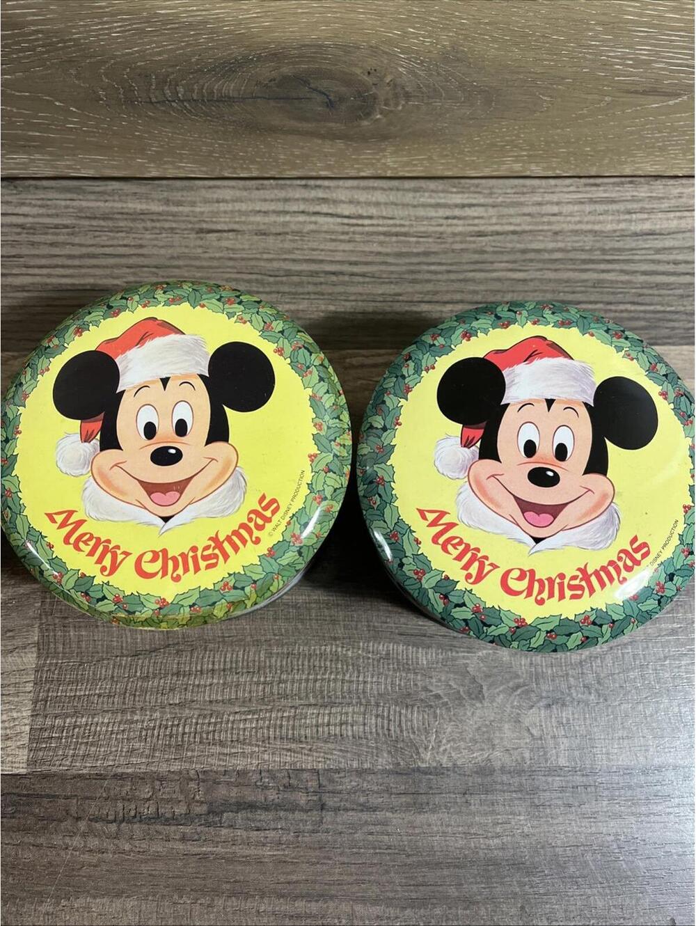 Vintage Walt Disney Mickey Mouse Christmas Tin Collector's Ed. Vol 1 (set of 2)